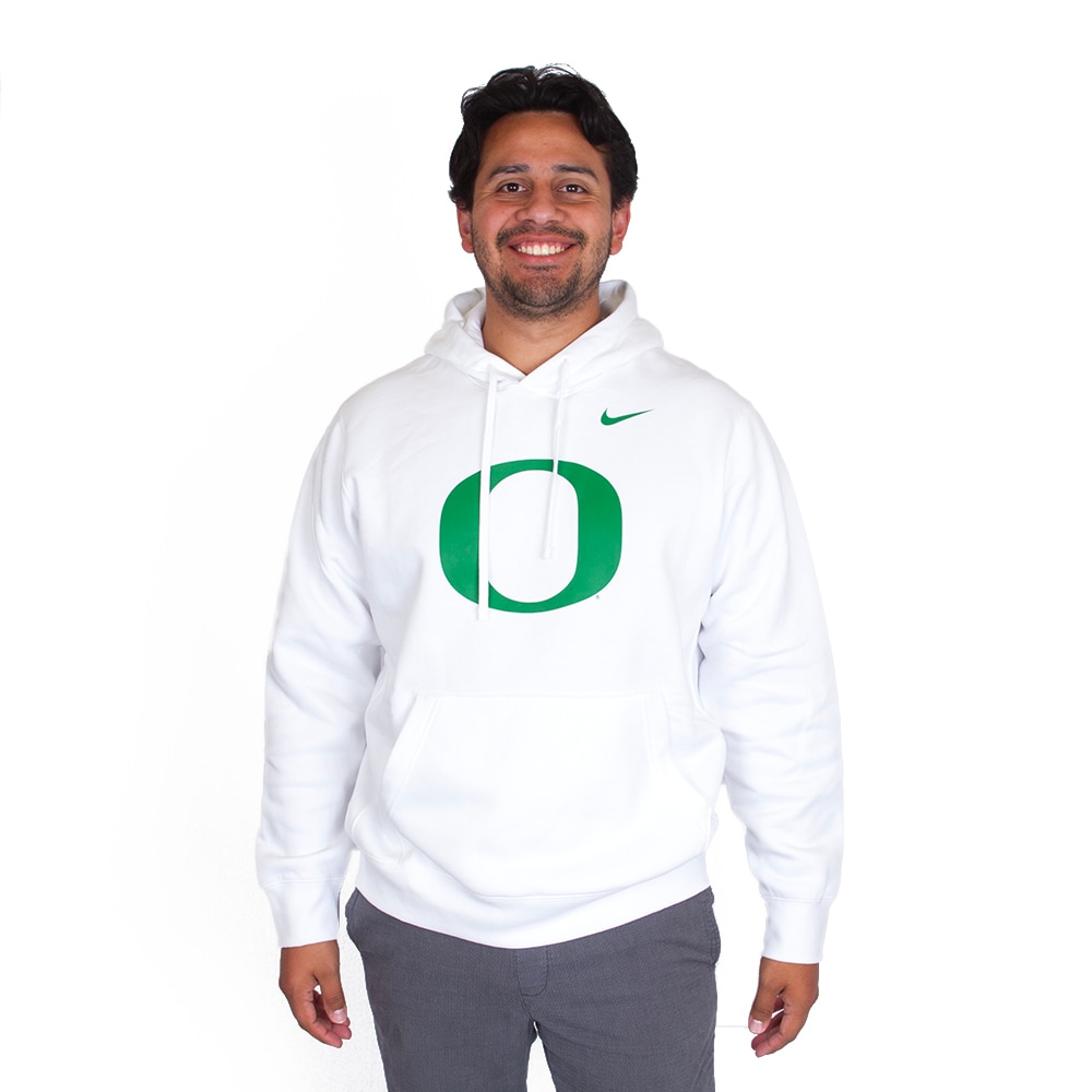 White Nike Cotton Club Green O Fleece Hood